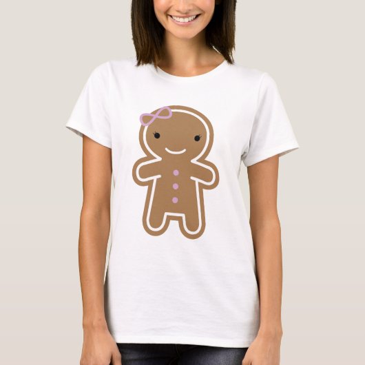 Cookie Cute Kawaii Gingerbrood Girl T-shirt (Voorkant)