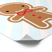 Cookie Cute Kawaii Gingerbrood Man Poster (Hoek)