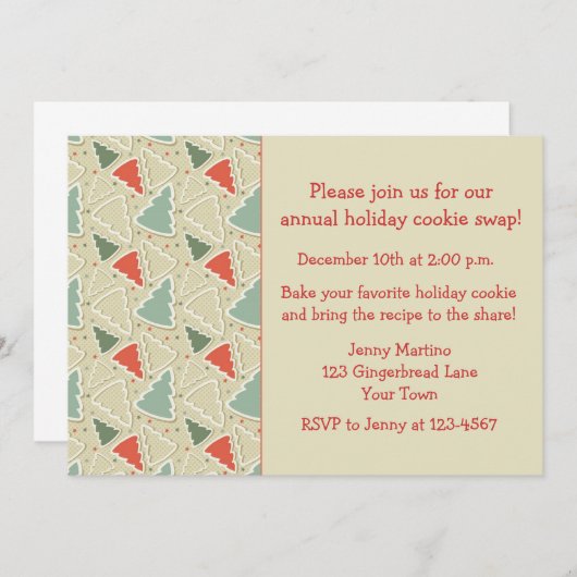 Cookie Cutters, Cookie Exchange Invitation Kaart (Voorkant / Achterkant)