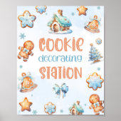 Cookie decoratie station Blue Christmas Verjaardag (Voorkant)