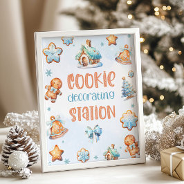Cookie decoratie station Blue Christmas Verjaardag