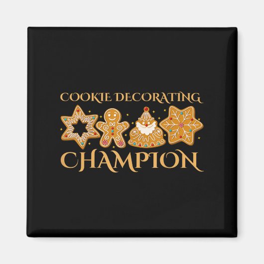 Cookie Decorating Chamon Baking Christmas Family M Magneet (Voorkant)
