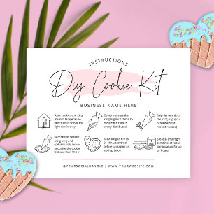 Cookie Decorating Kit Instructies Roze Waterverf Bedankkaart