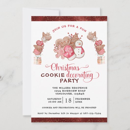 Cookie Decorating Party, Gingerbrood Cookies Kaart (Voorkant)