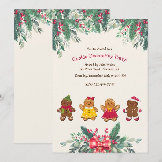Cookie Decorating Party Kaart (Voorkant / Achterkant)