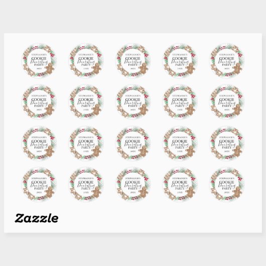 Cookie Decorating Party Ronde Sticker (Vel)