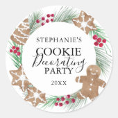 Cookie Decorating Party Ronde Sticker (Voorkant)