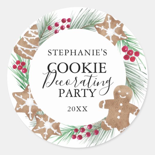 Cookie Decorating Party Ronde Sticker (Voorkant)