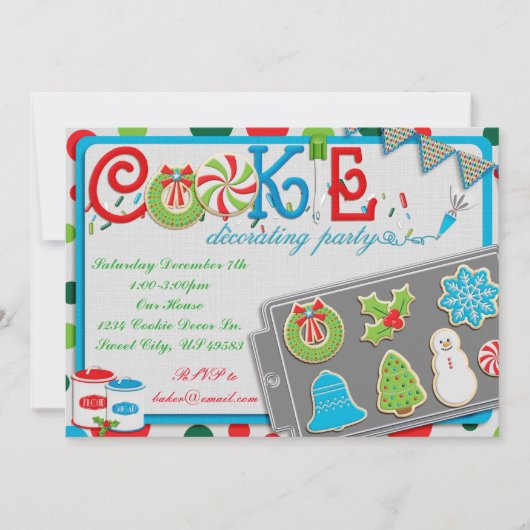 Cookie Decorating Party uitnodiging (Voorkant)