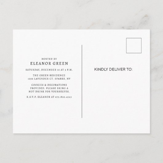 Cookie Decorating Party uitnodiging (Achterkant)