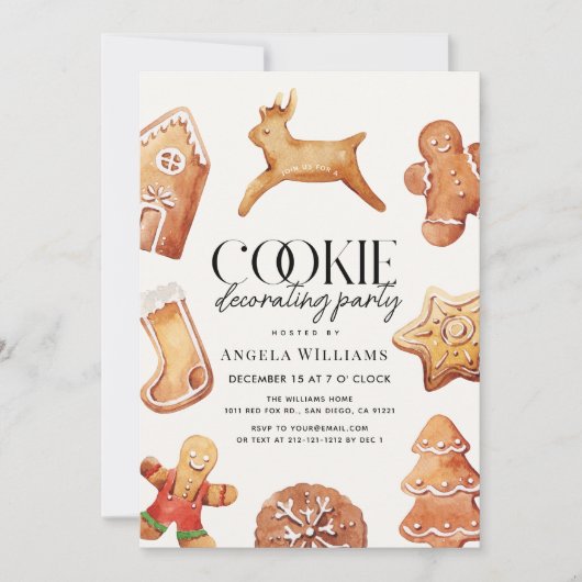 Cookie Decorating Party uitnodiging (Voorkant)