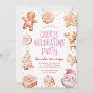 Cookie Decorating Roze Kerstfeest Kaart