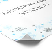 Cookie Decorating Station Sign Winter Blauw Teken Poster (Hoek)