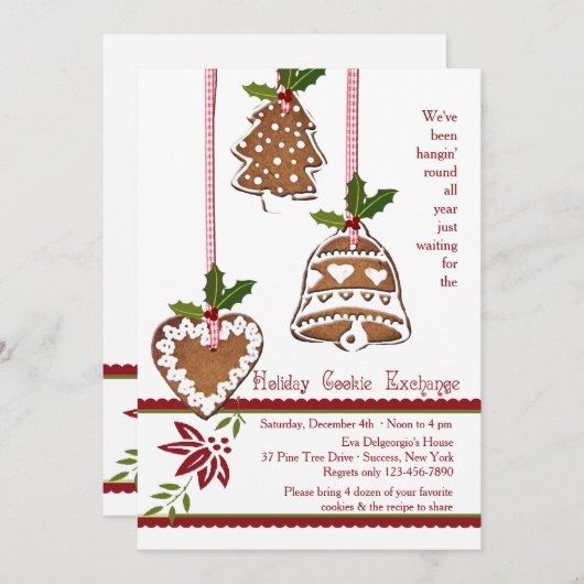 Cookie Decorations Swap Party Kaart (Voorkant / Achterkant)