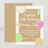 Cookie Decoreren Verjaardag Uitnodiging (Voorkant / Achterkant)