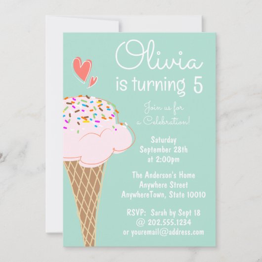 Cookie Decoreren Verjaardagsfeestuitnodiging Kaart (Voorkant)