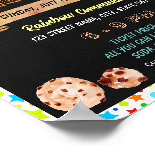 Cookie Dough Fundraiser event sjabloon Poster (Hoek)