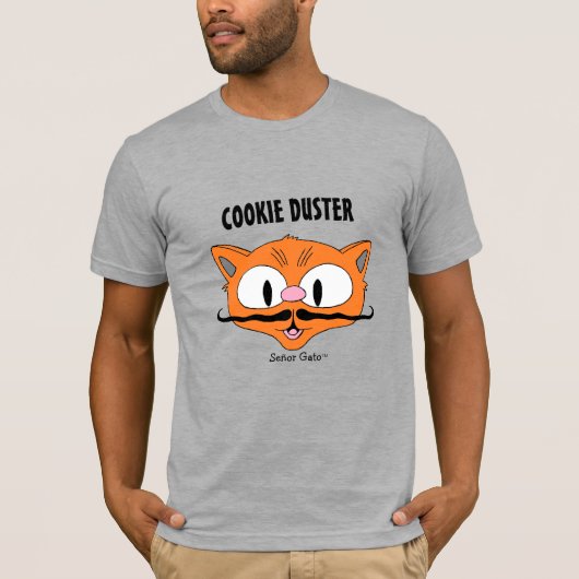 COOKIE DUSTER Grappige Cartoon Snor Kat T-shirt (Voorkant)