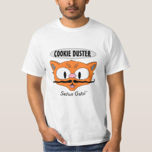 COOKIE DUSTER Mustache Humor Señor Gato Cat T-shirt