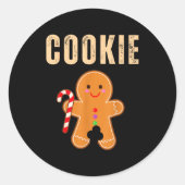 Cookie Eater Funny Christmas Couples Matching  Ronde Sticker (Voorkant)