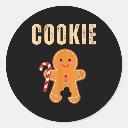 Cookie Eater Funny Christmas Couples Matching  Ronde Sticker (Voorkant)