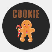 Cookie Eater Funny Christmas Couples Matching  Ronde Sticker (Voorkant)