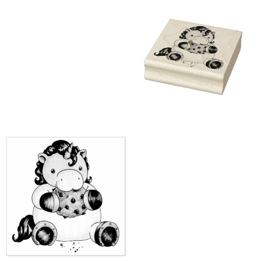 Cookie Eenhoorn Rubberstempel (Gestempeld)