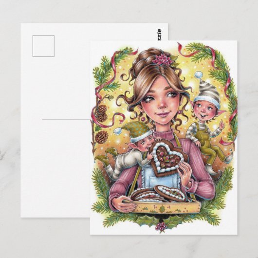 Cookie Elves Briefkaart (Voorkant / Achterkant)