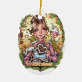 Cookie Elves Schattige Kerstornament Keramisch Ornament (Voorkant)