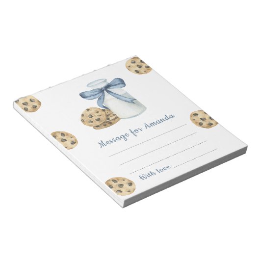 Cookie en Melk verjaardagscapsule bericht Notitieblok (Schuin)