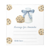 Cookie en Melk verjaardagscapsule bericht Notitieblok (Voorkant)