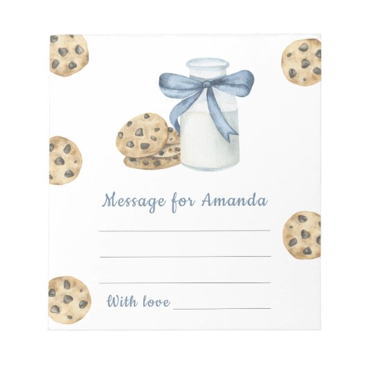 Cookie en Melk verjaardagscapsule bericht Notitieblok (Voorkant)