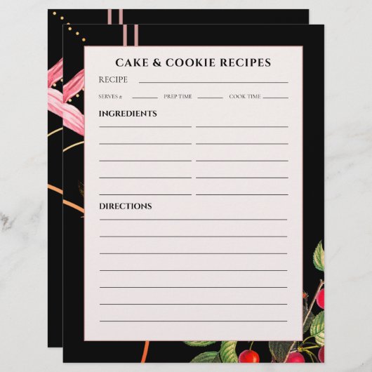 Cookie en recept | Zwarte botanische kersen (Voorkant / Achterkant)