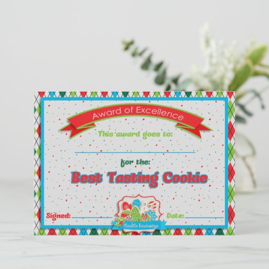 Cookie Exchange Best Tasting Cookie Award (Staand voorkant)