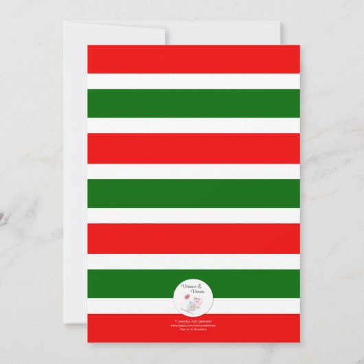 Cookie Exchange Chalkboard Red en Green Stripe lg Kaart (Achterkant)