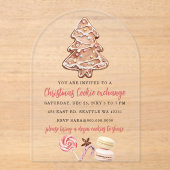 Cookie Exchange Christmas Party Acryl Uitnodigingen (Voorkant)