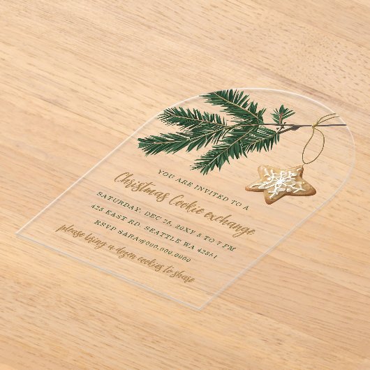 Cookie Exchange Christmas Party Acryl Uitnodigingen (Laagn)