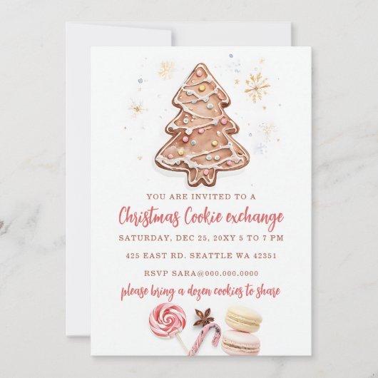 Cookie Exchange Christmas Party Kaart (Voorkant)