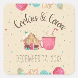 Cookie Exchange Feestelijk Kerstfeest Thema Vierkante Sticker