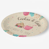 Cookie Exchange Feestelijke Kerst Waterverf Papieren Bordje (Gekanteld)