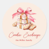 Cookie Exchange Gingerbread Blush Ronde Sticker (Voorkant)