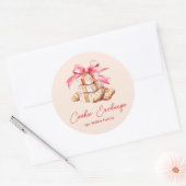 Cookie Exchange Gingerbread Blush Ronde Sticker (Envelop)