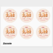 Cookie Exchange Gingerbread Man Blush Ronde Sticker (Vel)
