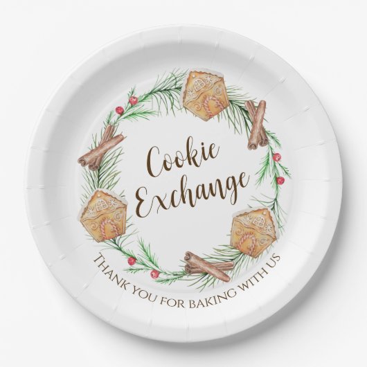Cookie Exchange Holiday Papieren Bordje (Voorkant)