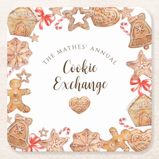 Cookie Exchange Holiday Party Kartonnen Onderzetters (Voorkant)