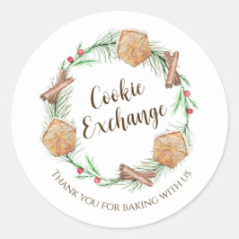 Cookie Exchange Holiday Party Ronde Sticker