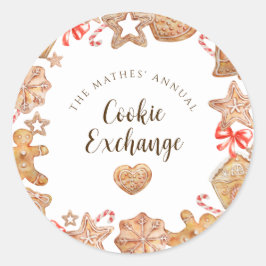 Cookie Exchange Holiday Party Ronde Sticker