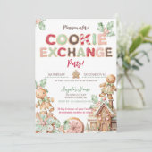 Cookie Exchange Kerstkoekjes Gingerbread Kaart (Staand voorkant)