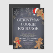 Cookie Exchange Party Charcoal Holiday Magnetische Uitnodiging (Voorkant / Achterkant)
