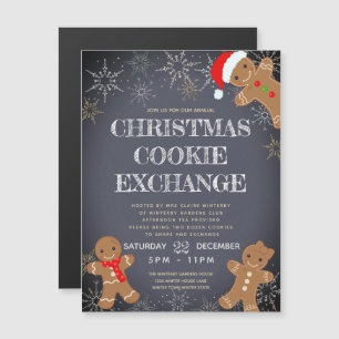 Cookie Exchange Party Charcoal Holiday Magnetische Uitnodiging